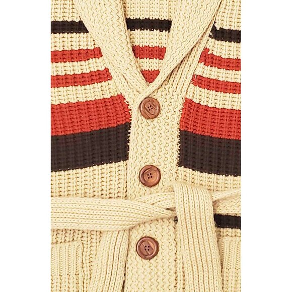 Vintage 70s Broadway Men's Big Lebowski Dude Style Knit Cardigan Shawl Collar L - Picture 6 of 7